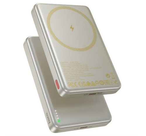 HOCO Q26A vésztöltő Type-C aljzat (10000mAh, 20W, PD gyorstöltő 3.0, wireless, MagSafe) ARANY