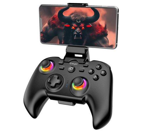 IPEGA vezeték nélküli kontroller (v5.1, 400mAh akku, RGB, iOS/Android/PC/PS3/PS4/Nintendo Switch kompatibilis) FEKETE