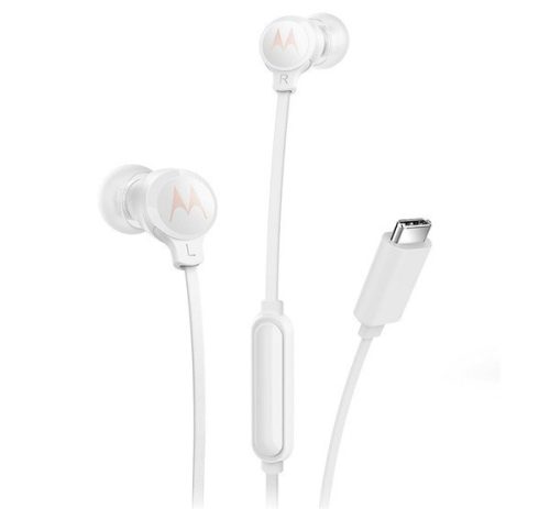 MOTOROLA EARBUDS 3C-s fülhallgató SZTEREO (Type-C, mikrofon, felvevő gomb) FEHÉR