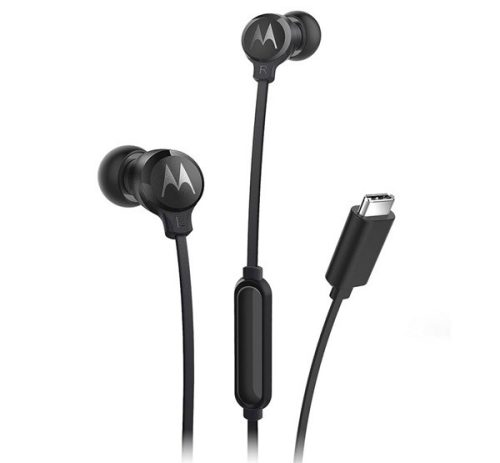 MOTOROLA EARBUDS 3C-s fülhallgató SZTEREO (Type-C, mikrofon, felvevő gomb) FEKETE