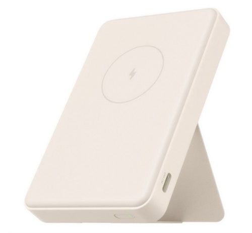 XIAOMI vésztöltő Type-C aljzat (6000mAh, 20W, gyorstöltő, wireless, MagSafe, kitámasztó, LED jelzés) BÉZS