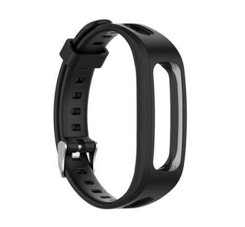 Pótszíj (egyedi méret, szilikon) FEKETE Huawei Band 4e