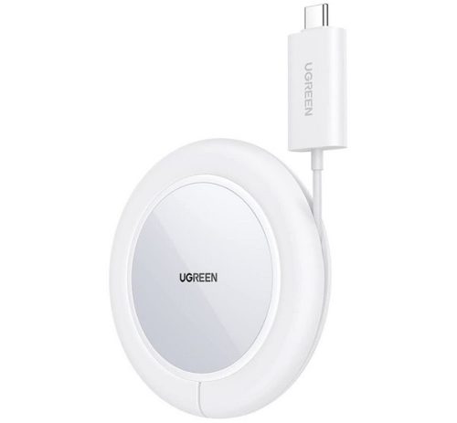 UGREEN asztali töltő (15W, gyorstöltő, 100cm, csévélhető kábel, wireless, MagSafe) FEHÉR