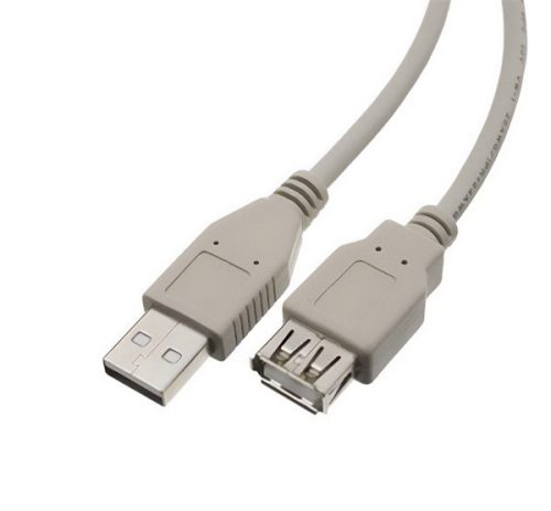 Kábel hosszabbító (USB - USB, 180cm, törésgátló) VILÁGOSSZÜRKE