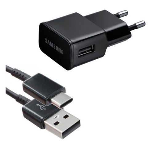 SAMSUNG hálózati töltő USB aljzat (15W, gyorstöltő + EP-DG950CBE Type-C kábel) FEKETE