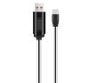 HOCO U29 adatkábel (USB - Type-C, gyorstöltő, 100cm, törésgátló, LED kijelző) FEHÉR