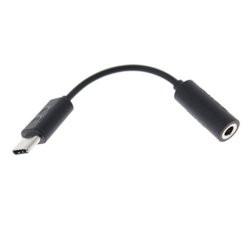 SONY audió adapter kábel (3.5mm jack aljzat - Type-C) FEKETE