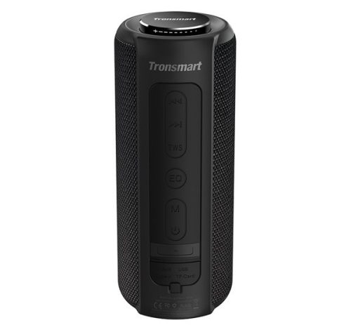 TRONSMART ELEMENT T6 PLUS bluetooth hordozható hangszóró (v5.0, microUSB csatlakozó, IPX6 vízálló, 40W) FEKETE