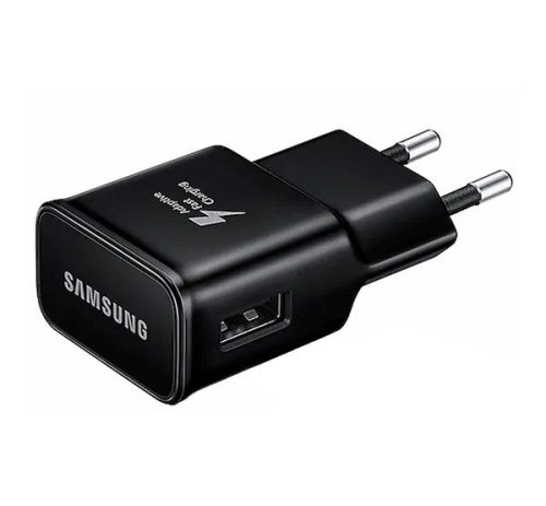 SAMSUNG hálózati töltő USB aljzat (15W, EP-TA200EBE, gyorstöltő) FEKETE