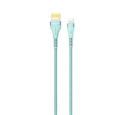 USAMS adatkábel (USB - lightning, 120cm, gyorstöltő, törésgátló) CYAN