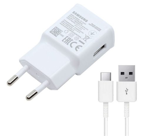 SAMSUNG hálózati töltő USB aljzat (15W, gyorstöltő + EP-DG970BWE Type-C kábel 100cm) FEHÉR