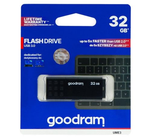 GOODRAM pendrive/USB Stick UME3 (3.0) 32GB FEKETE