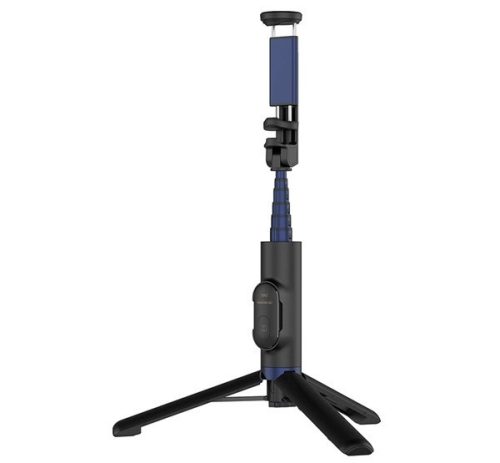 Designed for SAMSUNG szelfibot (univerzális, alumínium tripod állvány, bluetooth távkioldó, 60cm) FEKETE