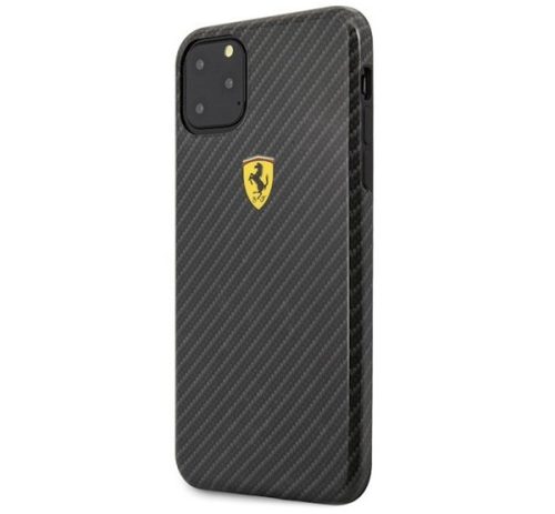 FERRARI Scuderia műanyag telefonvédő (karbon minta) FEKETE