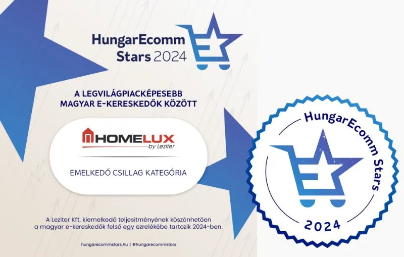 HungarEcomm Stars díjas e-kereskedő 2024-ben a Homelux!